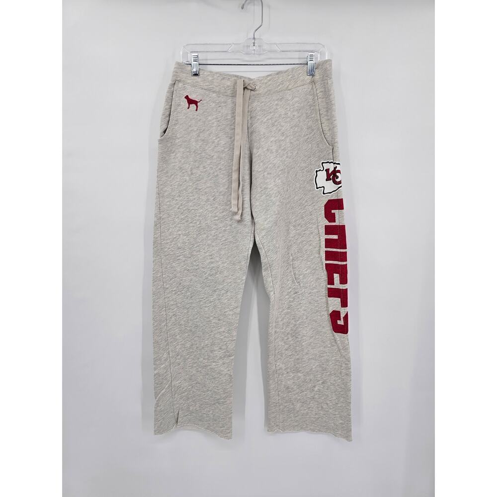 2012 VS Pink NFL Women's Size S Kansas City Chiefs Logo Gray Sweatpants EUC